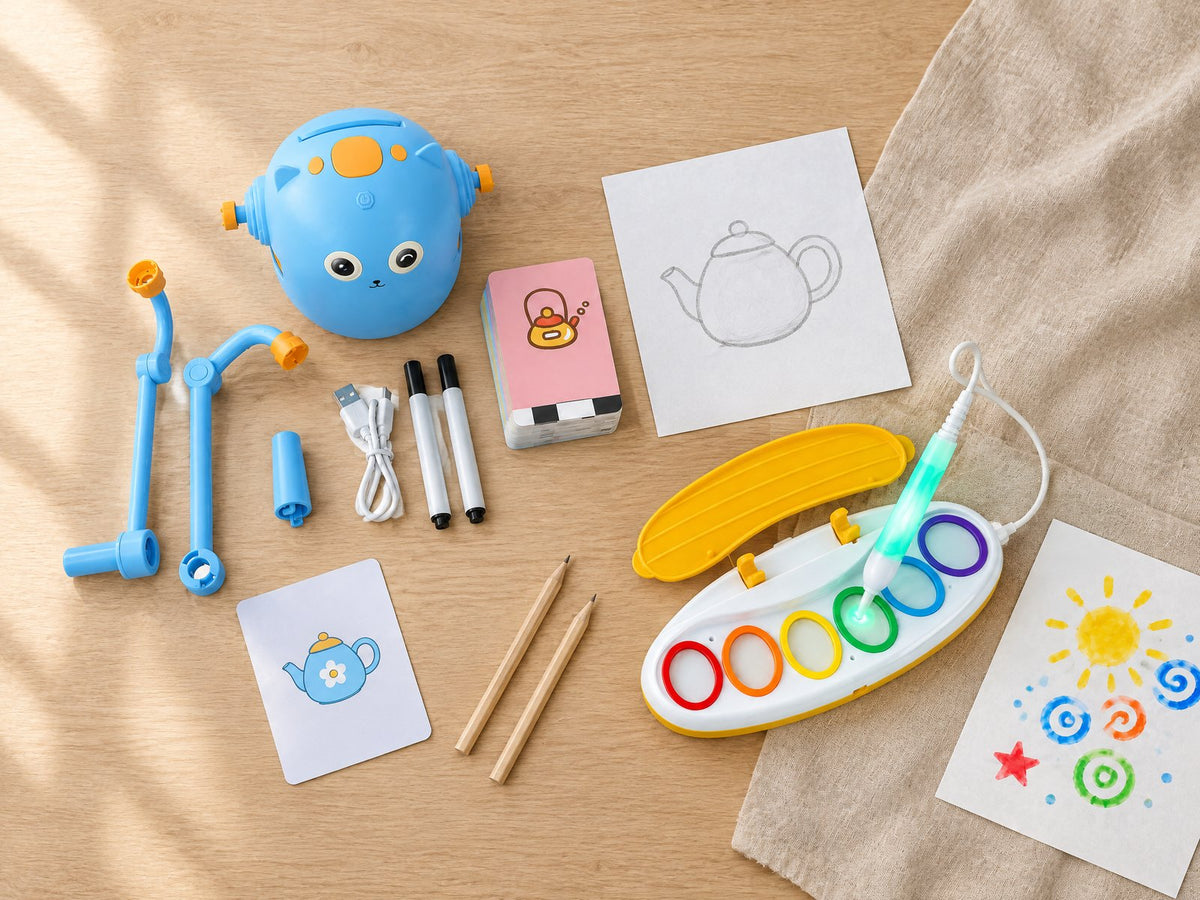 Arts and crafts kits on a table